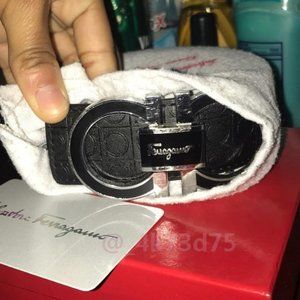 All black Ferragamo belt
